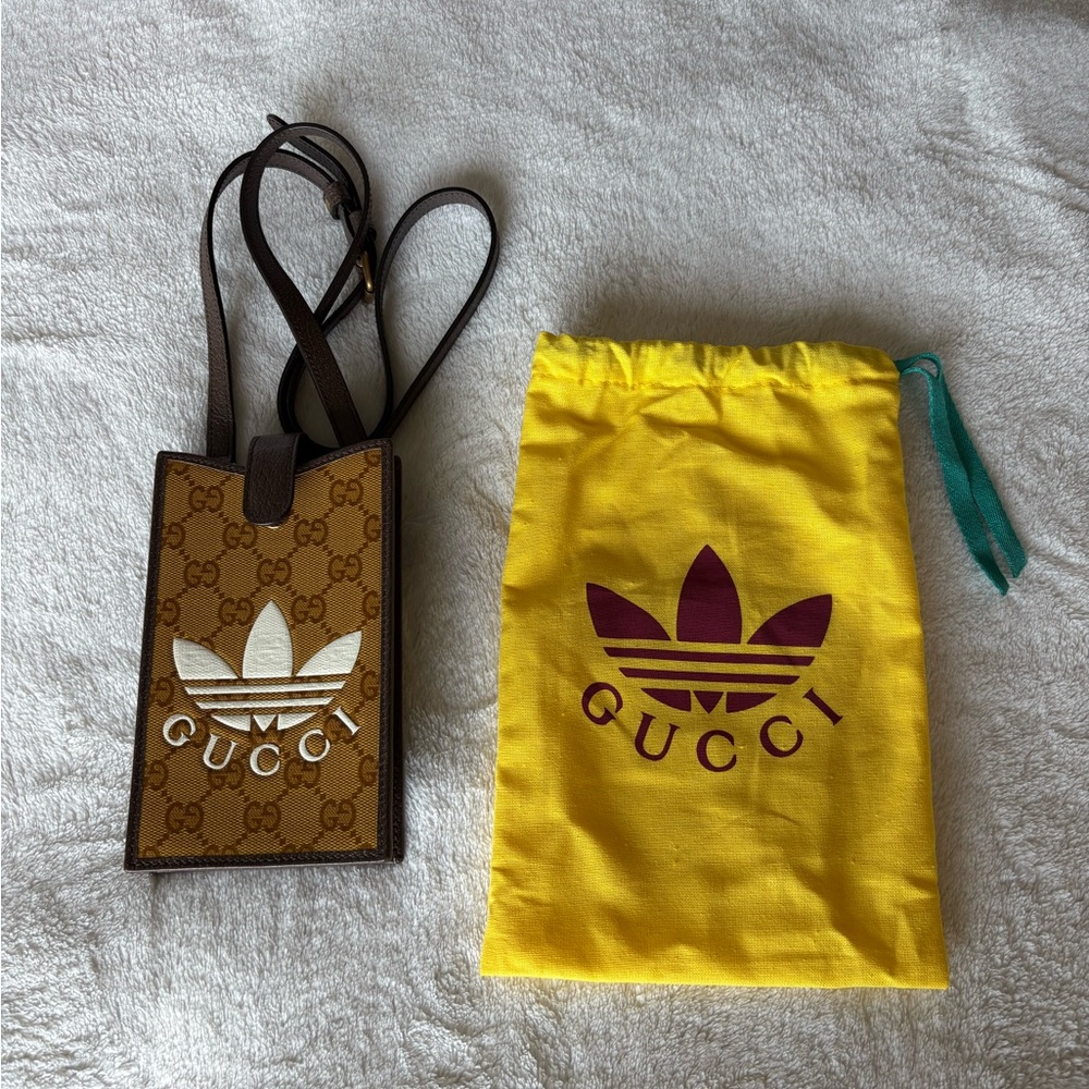 Gucci x Adidas phone case with shoulder